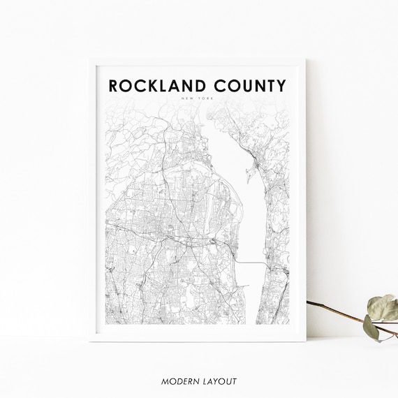 Rockland County Ny Map Print New York Usa Art Poster City Street Road Nursery Room Office Wall Decor
