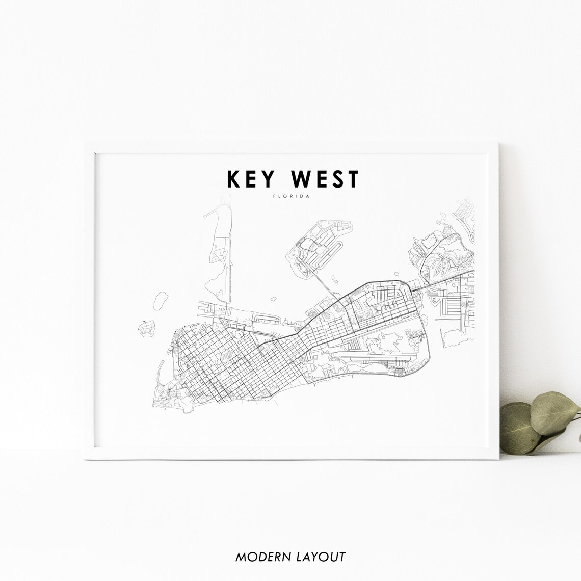 Key West FL Map Print, Florida Nursery Wall Art