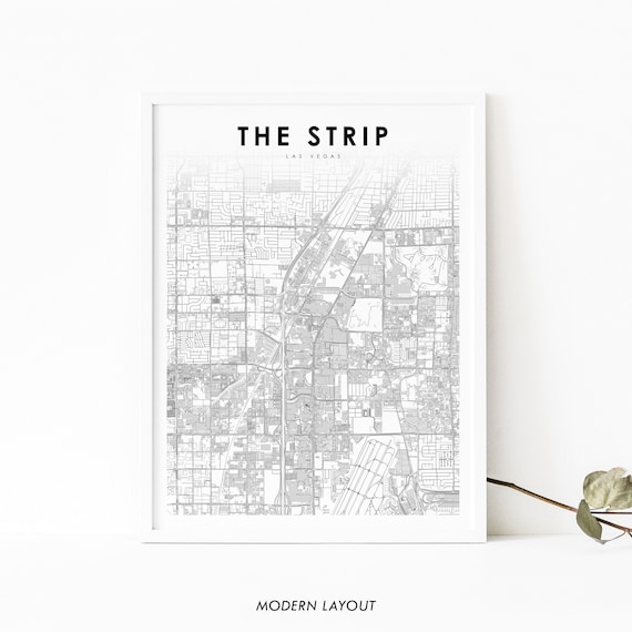 The Strip Las Vegas Nevada Minimalist City Street Map Art Poster