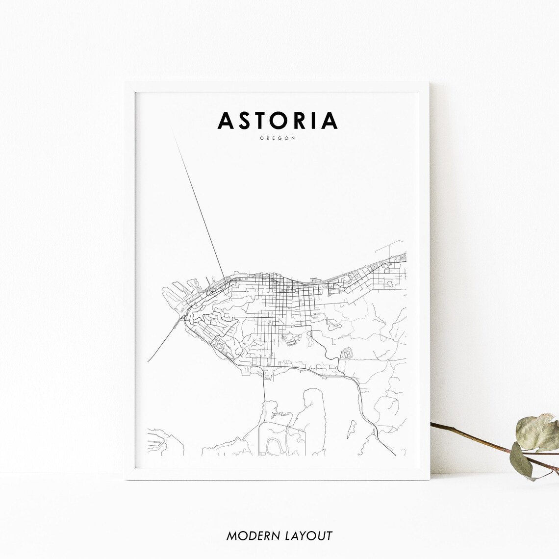 Astoria Map Print, Oregon USA Travel Poster