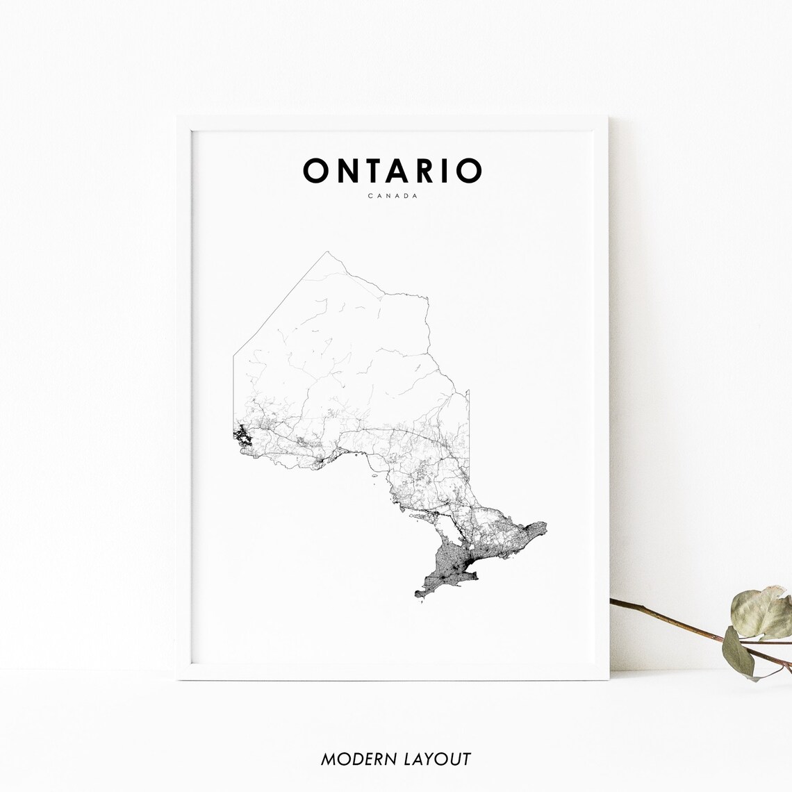Ontario Canada Map Print, Toronto GTA Nursery Decor