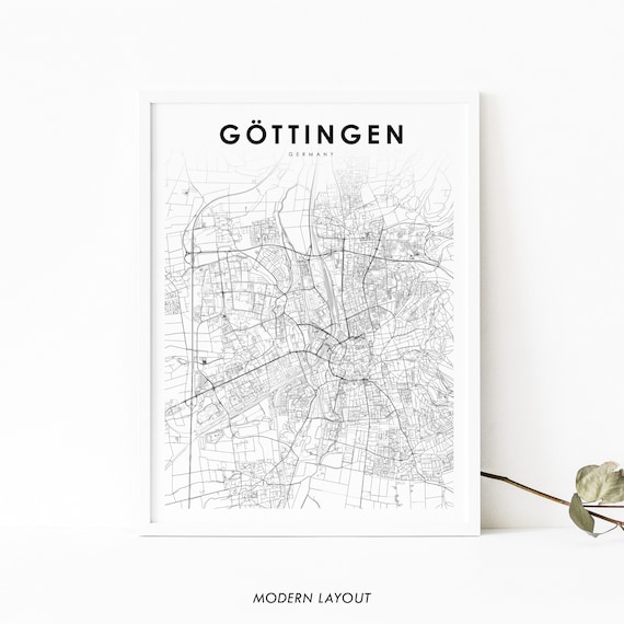 Gottingen Germany Minimalist Black and White Street Map Poster