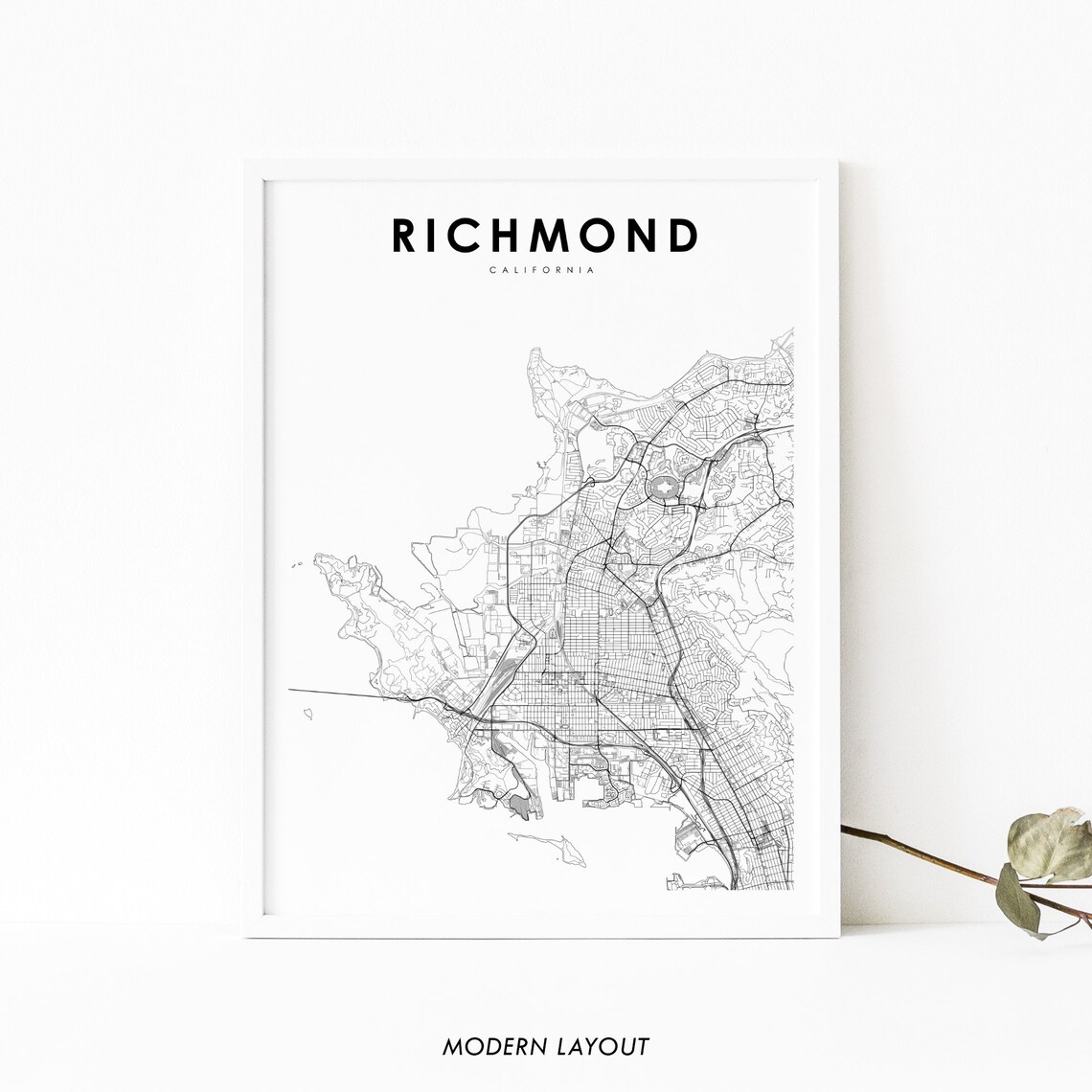 Richmond CA Map Print, San Pablo City Poster