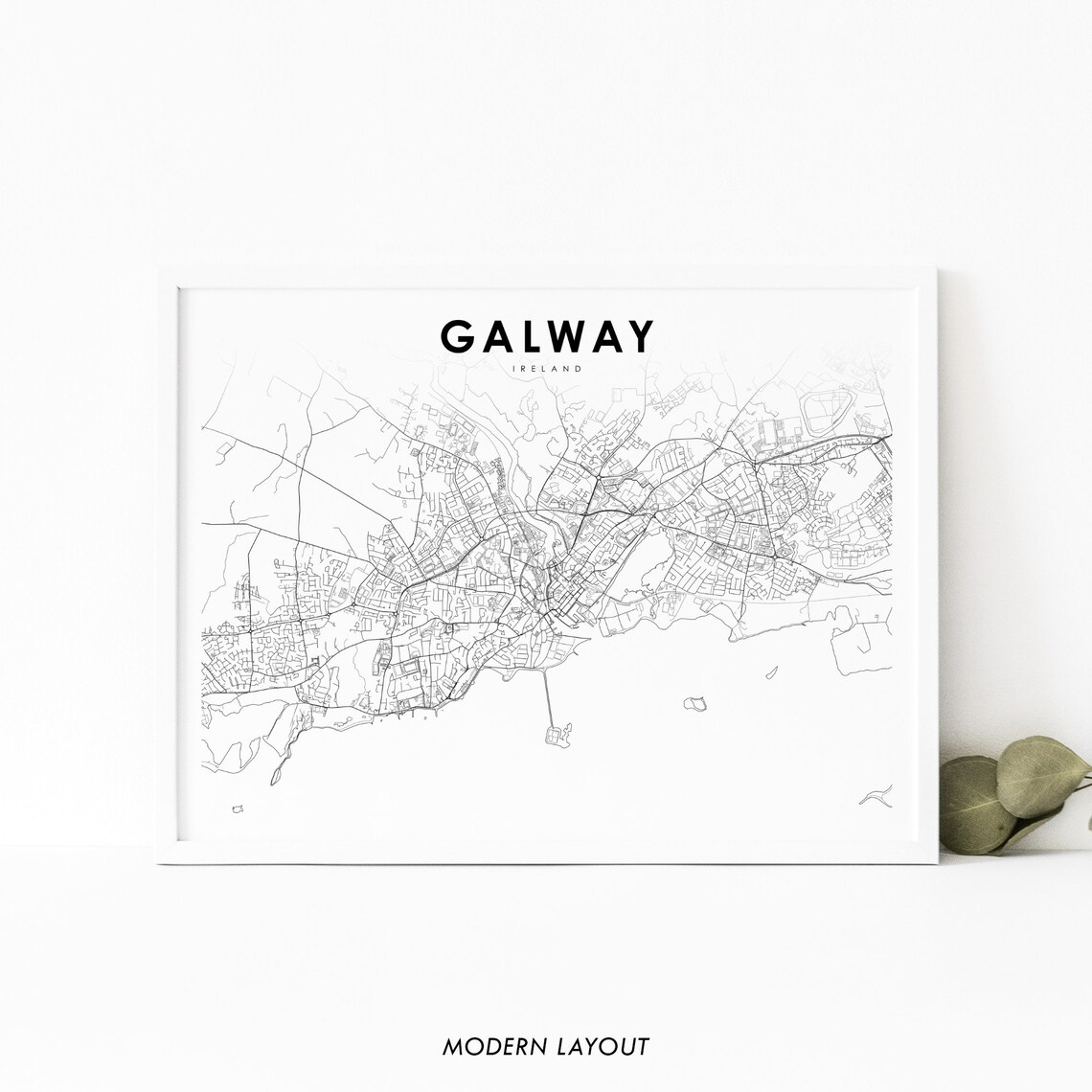 Galway Ireland Map Print, Nursery Room Decor