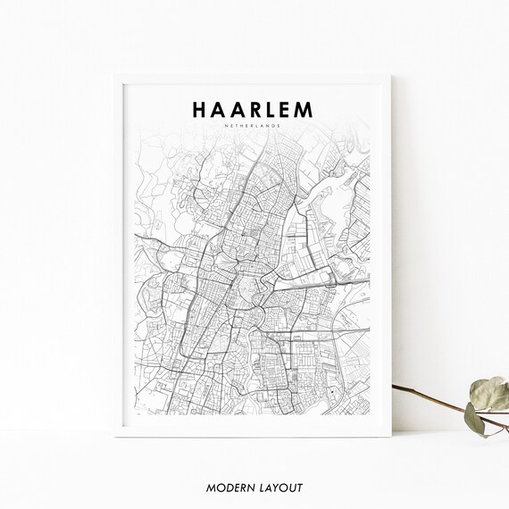 Haarlem Netherlands Map Print Nederland Art Poster Amsterdam City Street Road Nursery Room Wall Office Decor