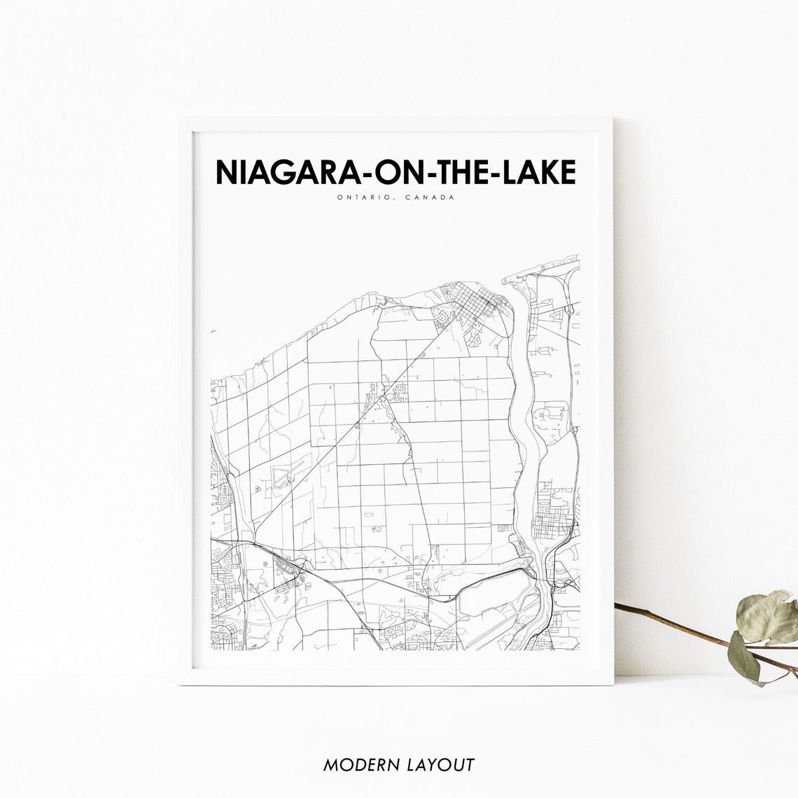 Niagara on the Lake Ontario Canada Town Street Map Art Poster