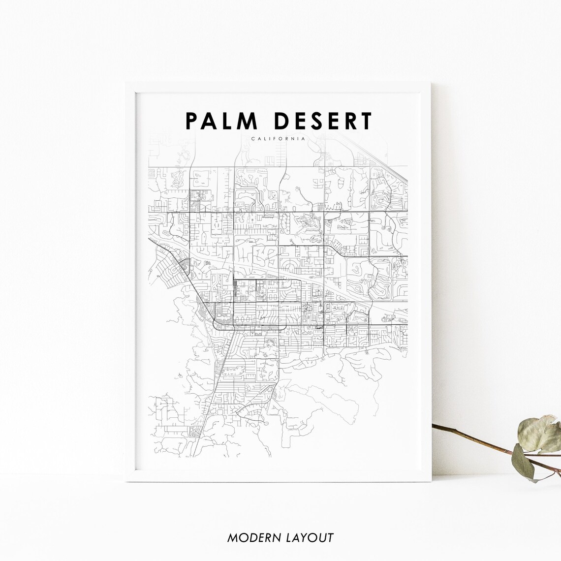 Palm Desert CA Map Art Print, Nursery Decor