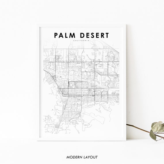 Palm Desert CA Map Art Print, Nursery Decor