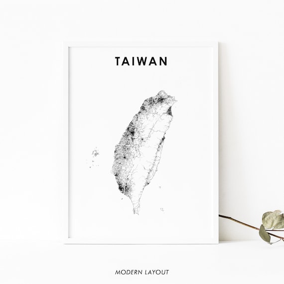 Taiwan Map Print, Taipei Nursery Room Wall Decor