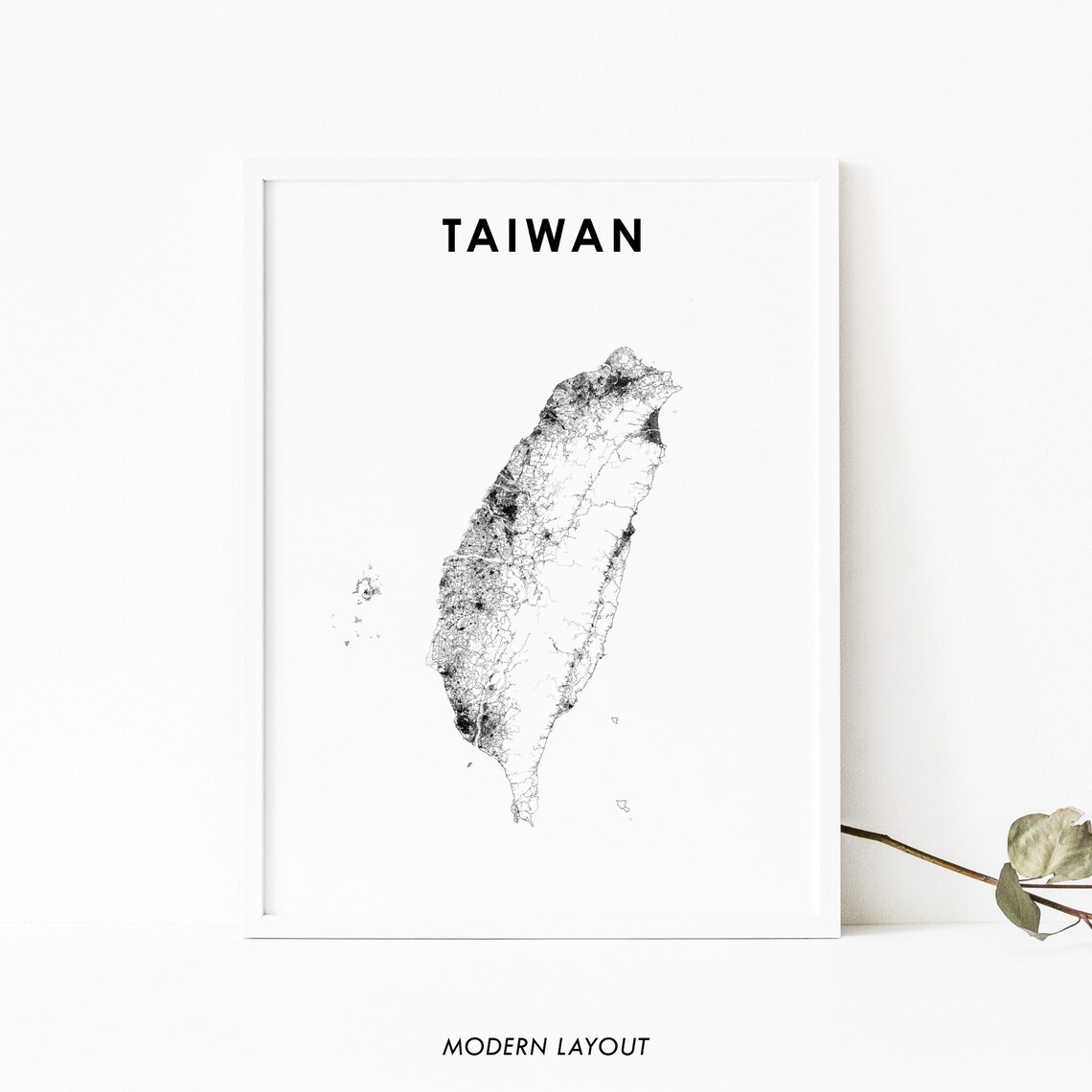 Taiwan Map Print, Taipei Nursery Room Wall Decor