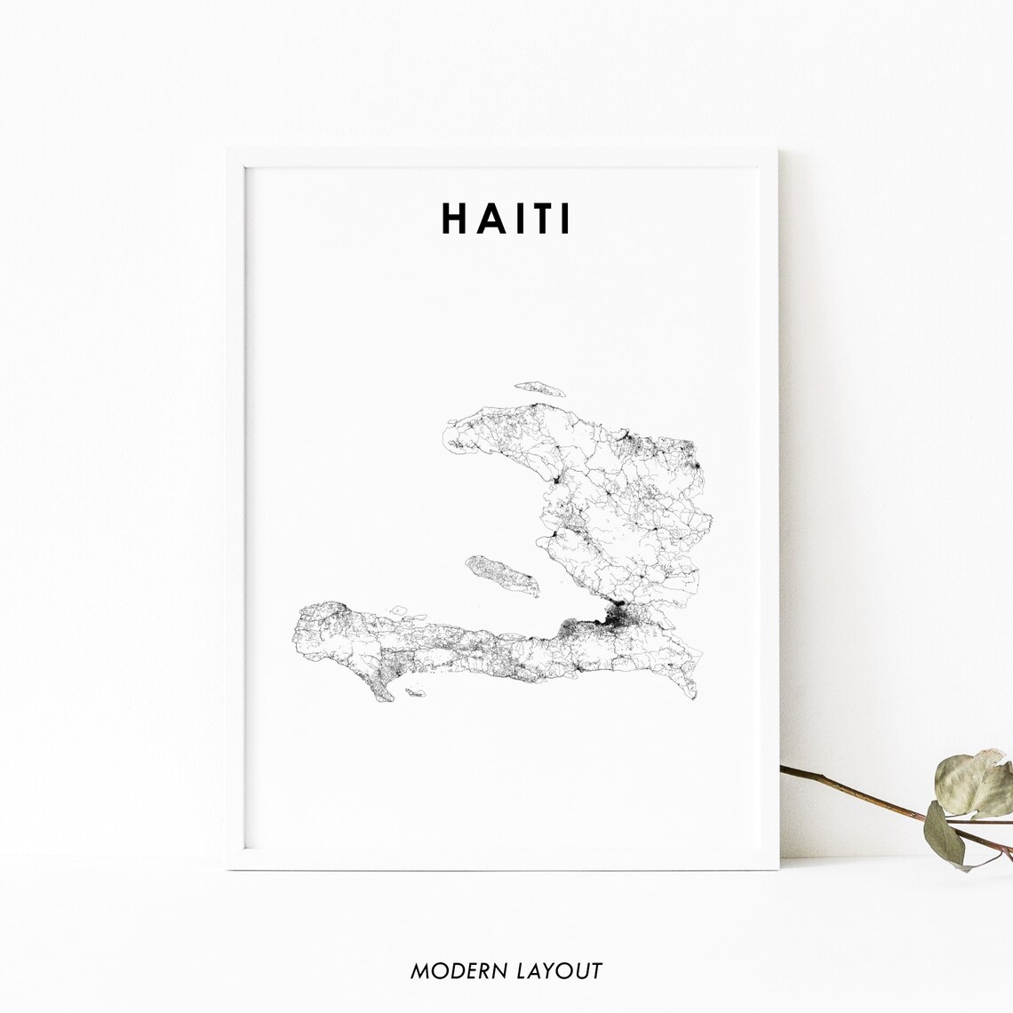 Haiti Map Art Print, Caribbean Nursery Decor