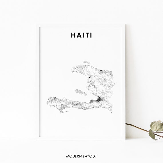Haiti Map Art Print, Caribbean Nursery Decor