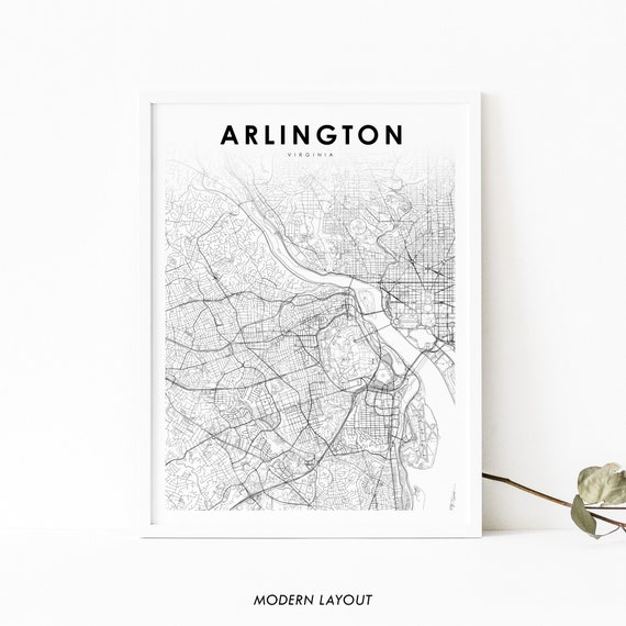 Arlington VA Map Print, Virginia City Street Poster