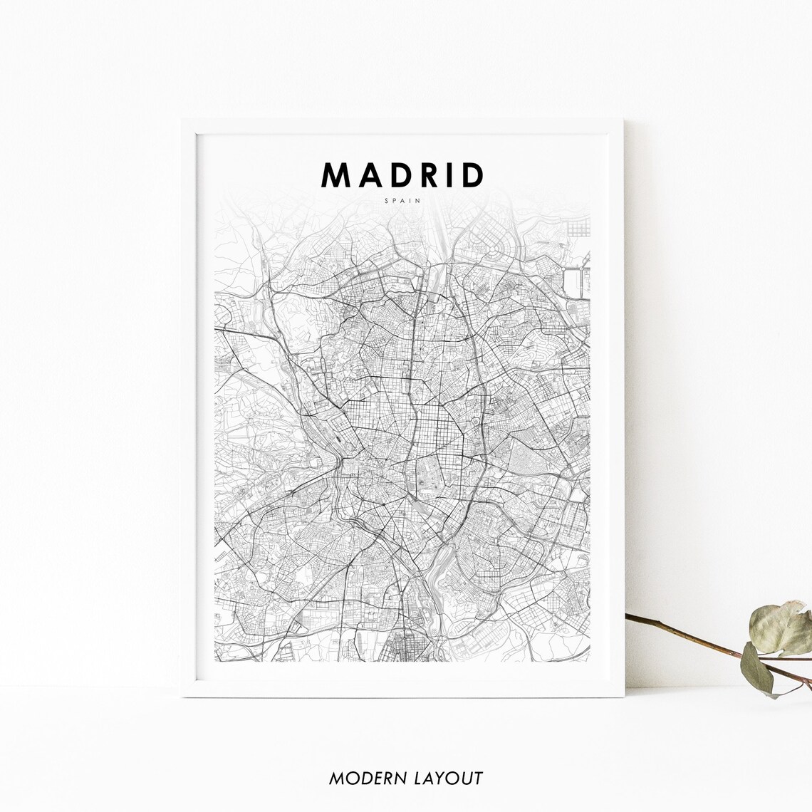 Madrid Spain Map Print, Nursery Room Wall Art