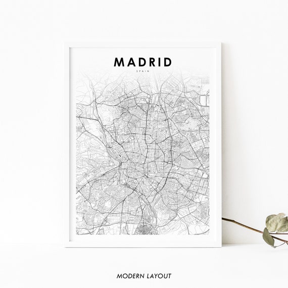 Madrid Spain Map Print, Nursery Room Wall Art