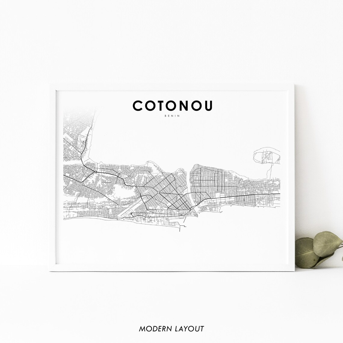 Cotonou Benin Map Art Poster, Nursery Room Decor