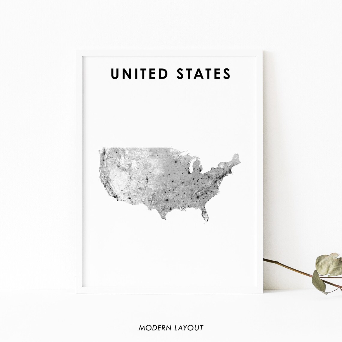 United States Mainland Map Poster, Nursery Room Decor