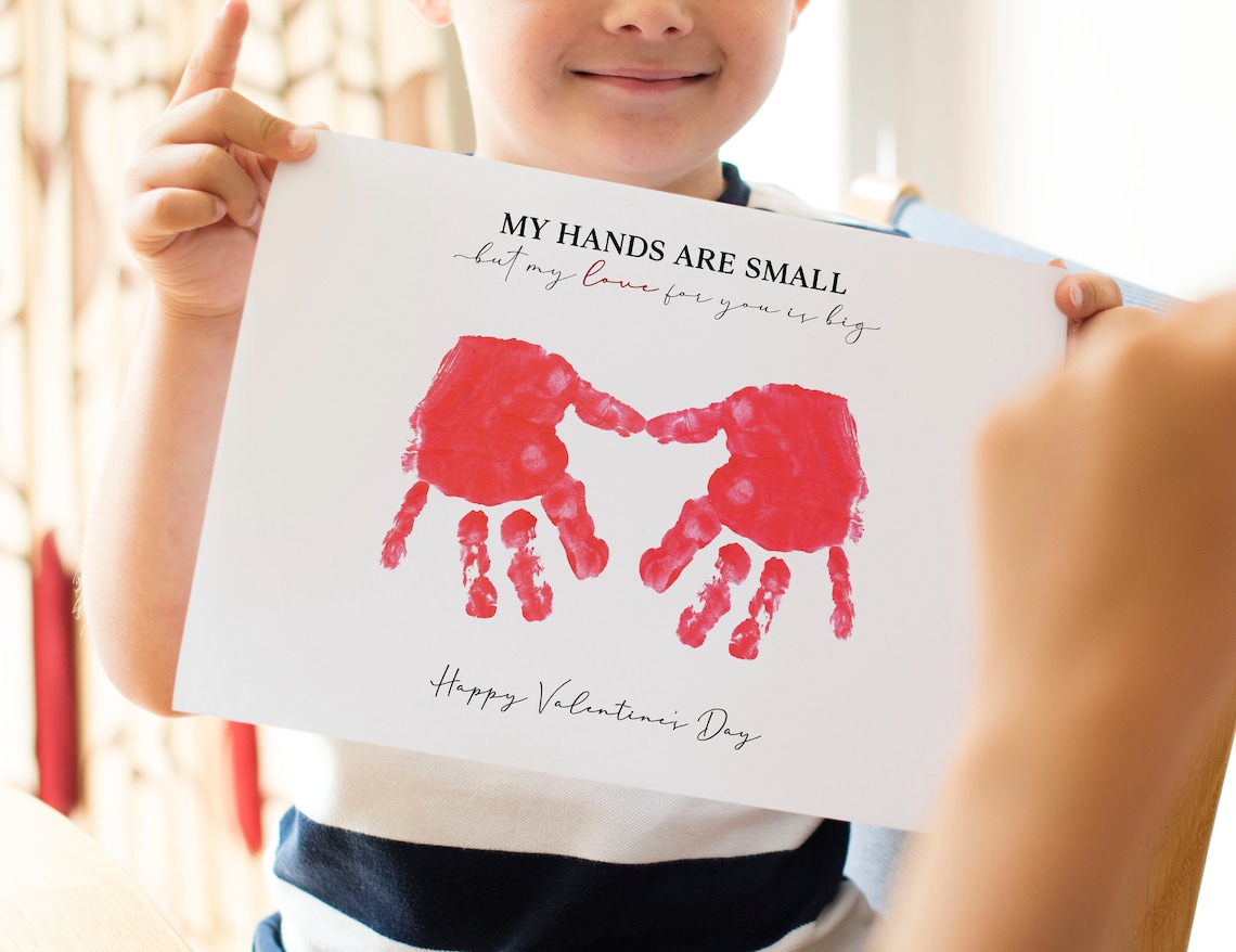 My Hands Are Small My Love Is Big Valentine Handprint Poster - Image 3