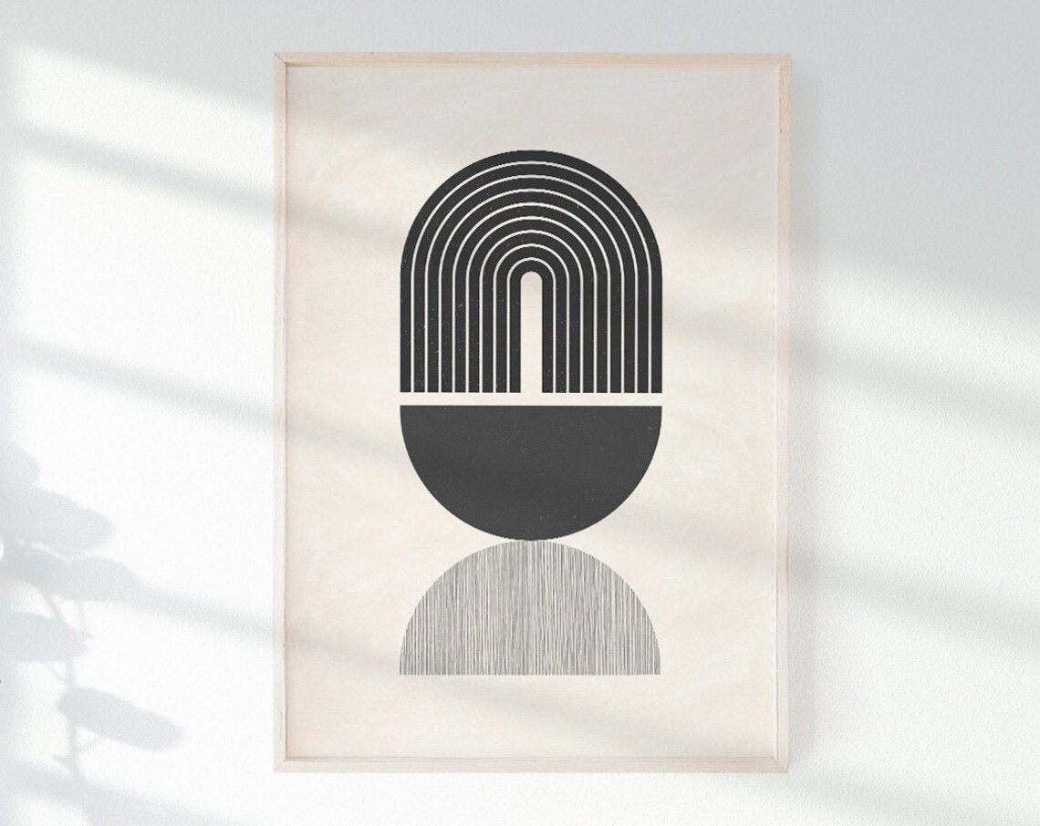 Mid Century Modern Geometric Arch Art Print