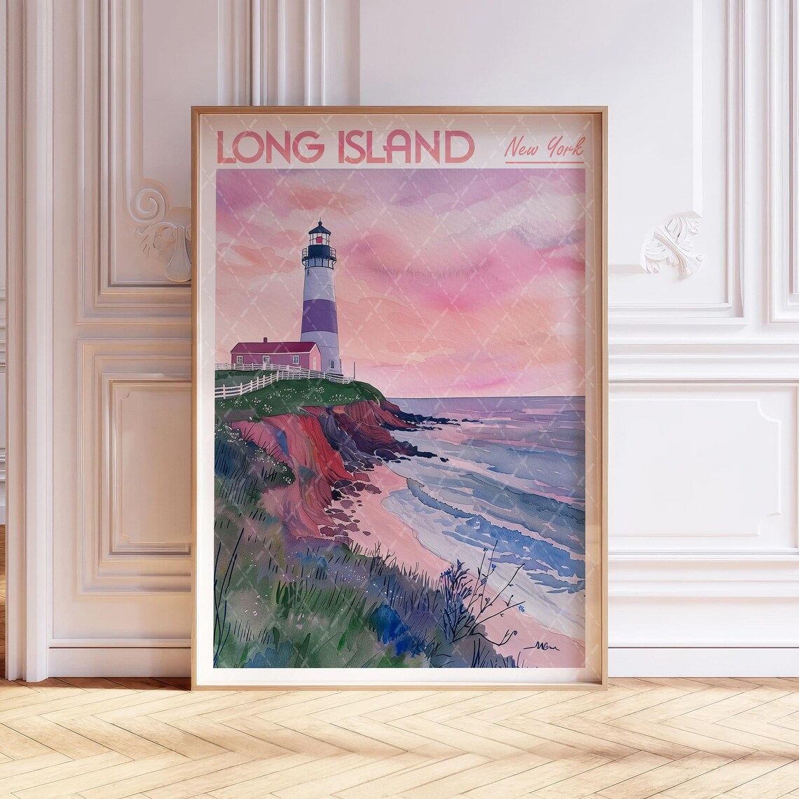 Long Island Watercolor Art Print, New York Travel Poster