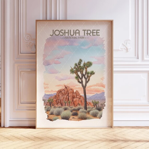 Joshua Tree National Park Watercolor Travel Poster