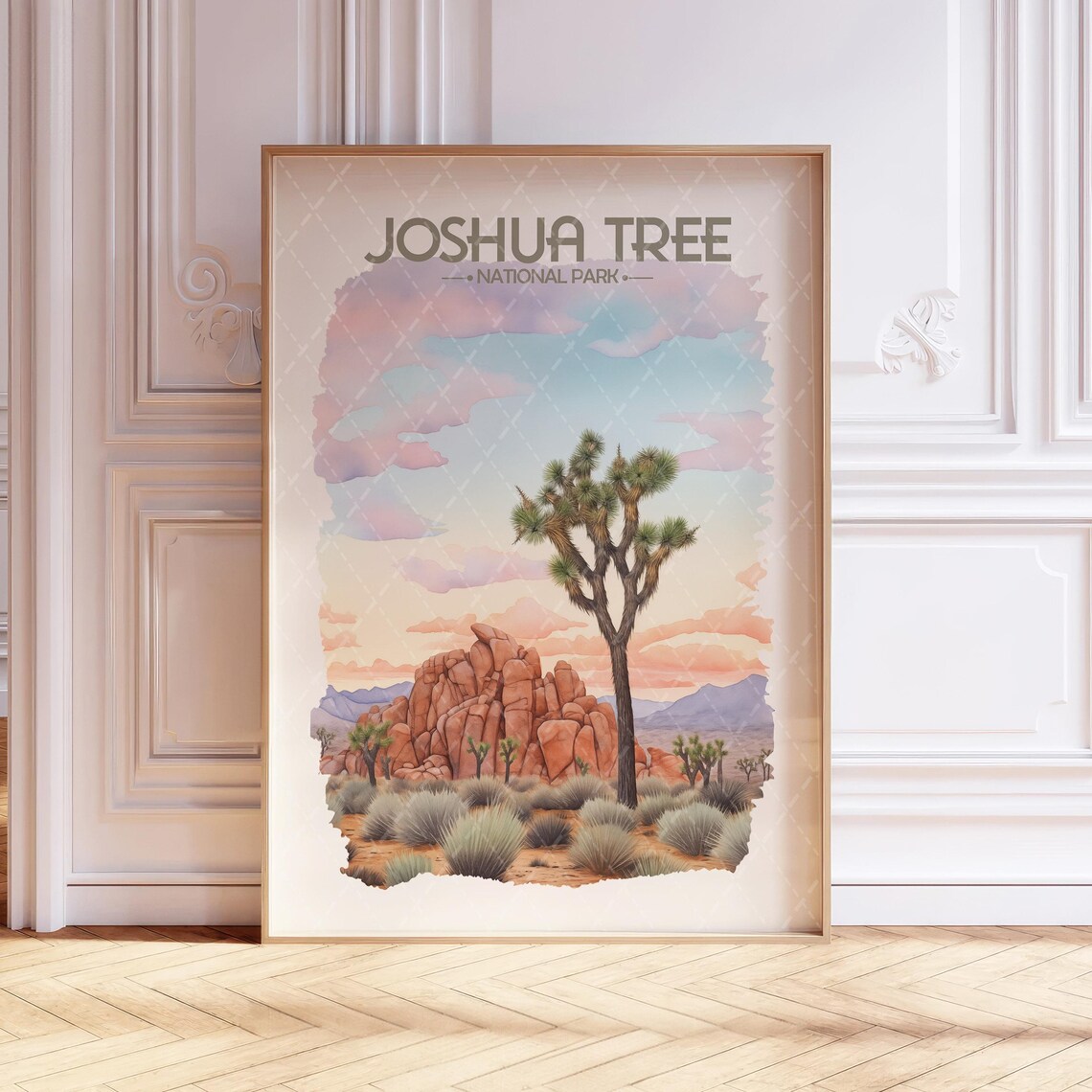 Joshua Tree National Park Watercolor Travel Poster