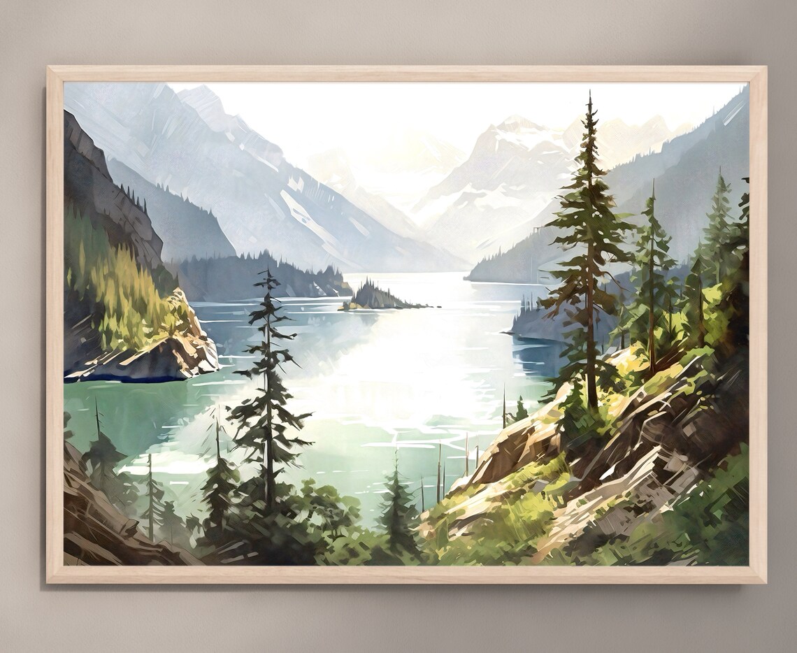 North Cascades National Park Travel Poster, Nature Decor - Image 3