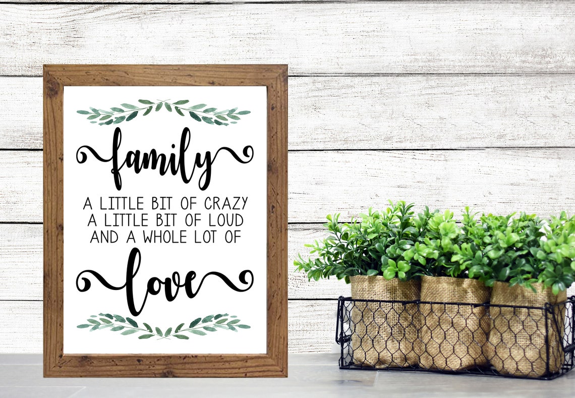Family Love Quote Tall Farmhouse Script Poster for Home Decor