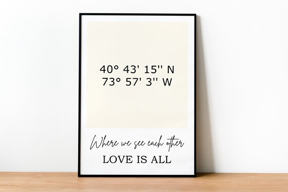 Custom Coordinates Where We See Each Other Love Is All Poster