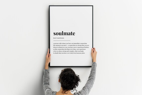 Soulmate Definition Dictionary Style Love Quote Typography Poster