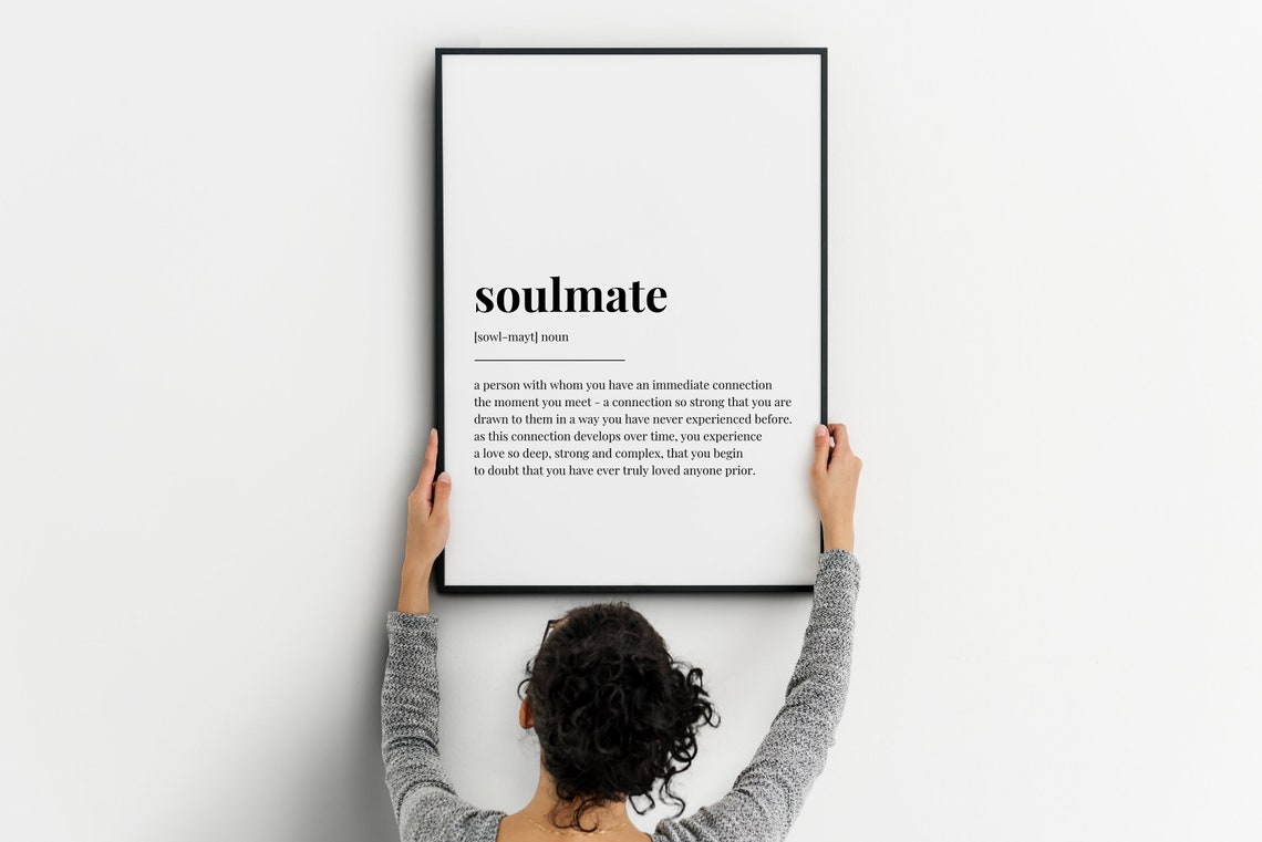 Soulmate Definition Dictionary Style Love Quote Typography Poster
