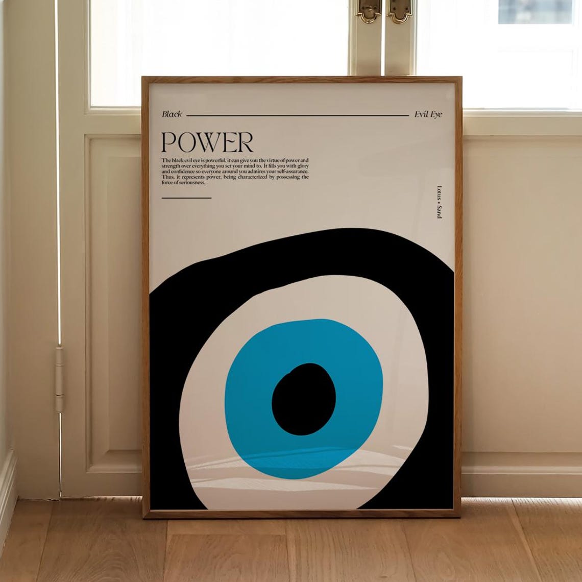 Black Evil Eye Power Symbol High Contrast Spiritual Wall Art