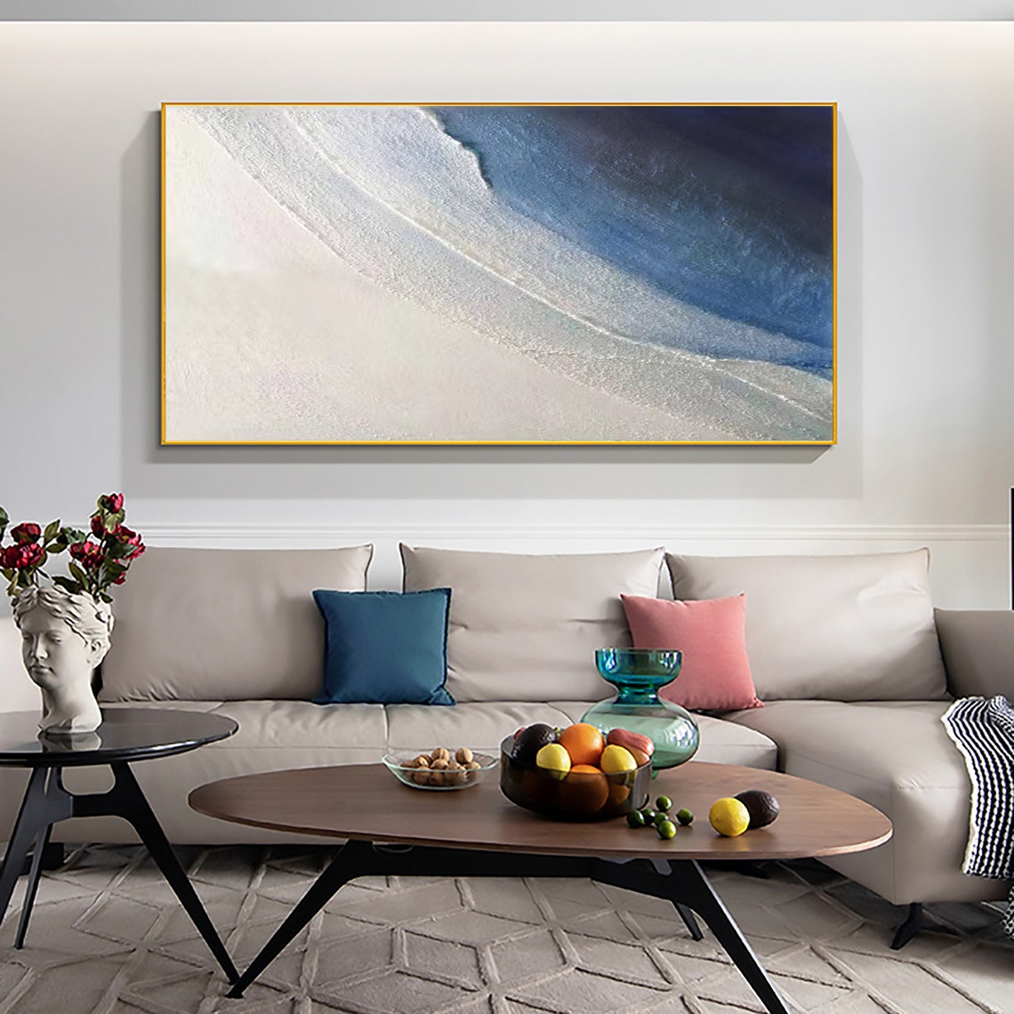 Gentle Ocean Waves Curving Along a Pristine White Beach Poster - Image 2