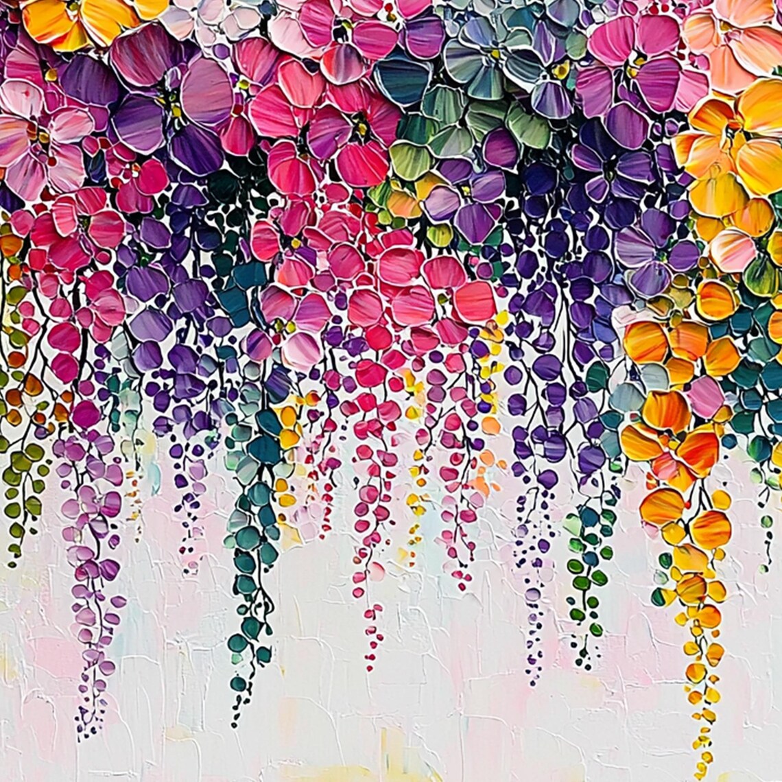 Cascading Rainbow Wisteria Blooms Dripping With Color Poster - Image 3