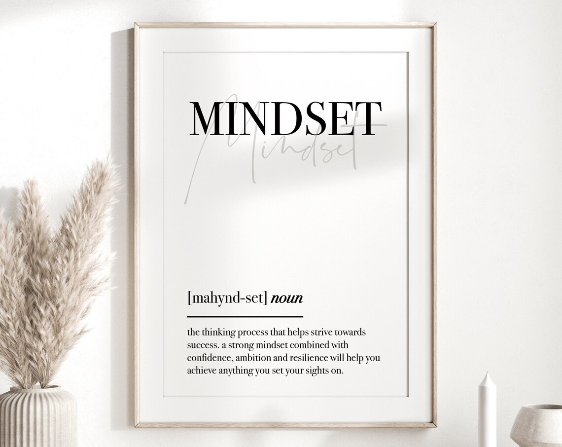 Motivational Print Mindset Definition Inspirational Wall Art Office Decor Home Prints