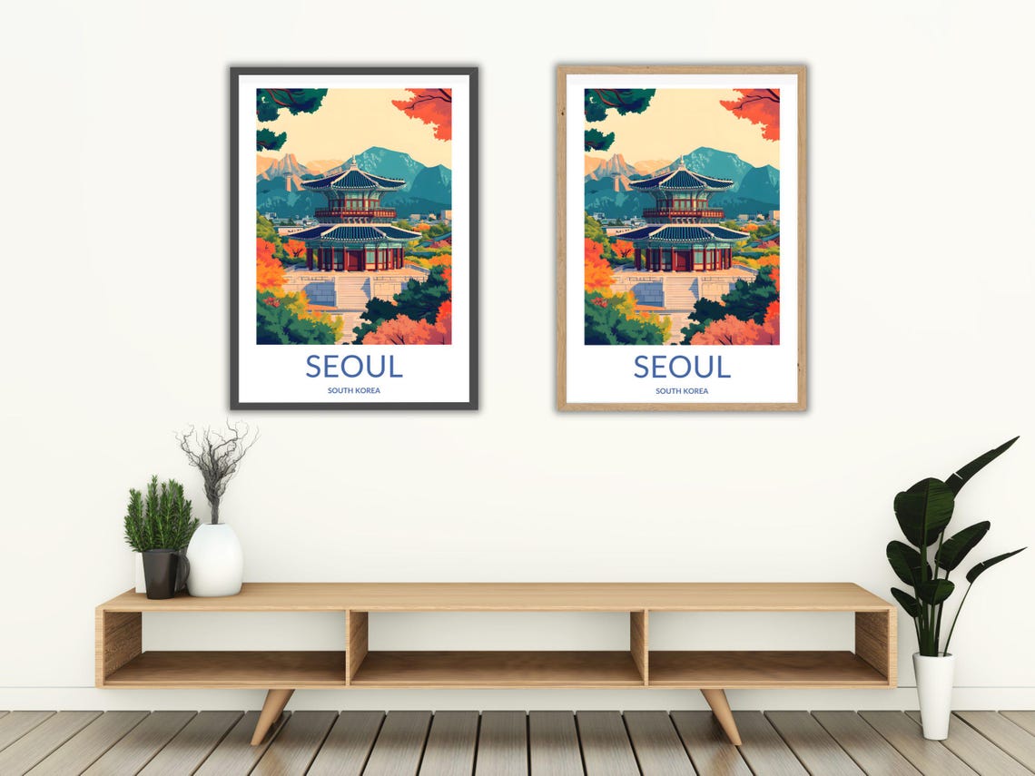 Seoul Travel Poster Seoul Print Seoul Gift Seoul Art Seoul Decor South Korea Wall Art South Korea Gift - Image 2