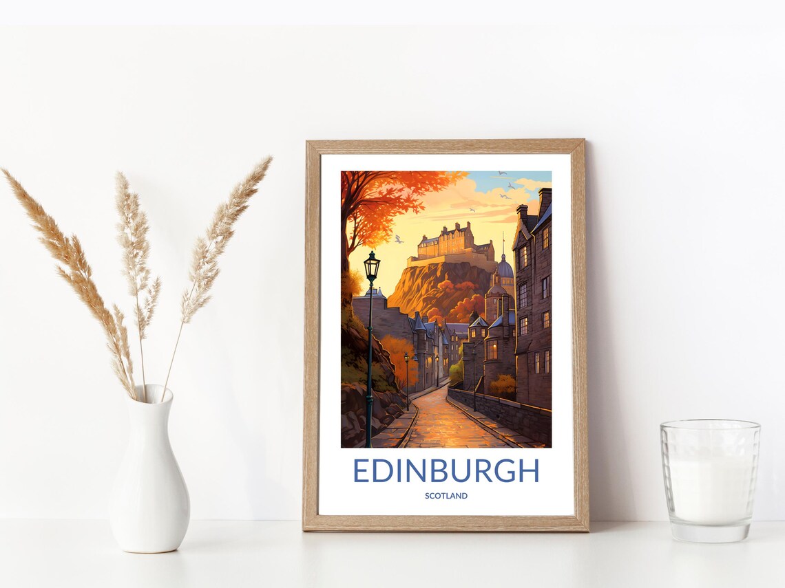 Edinburgh Castle Old Town Autumn Street Historic Scotland Poster - Image 3