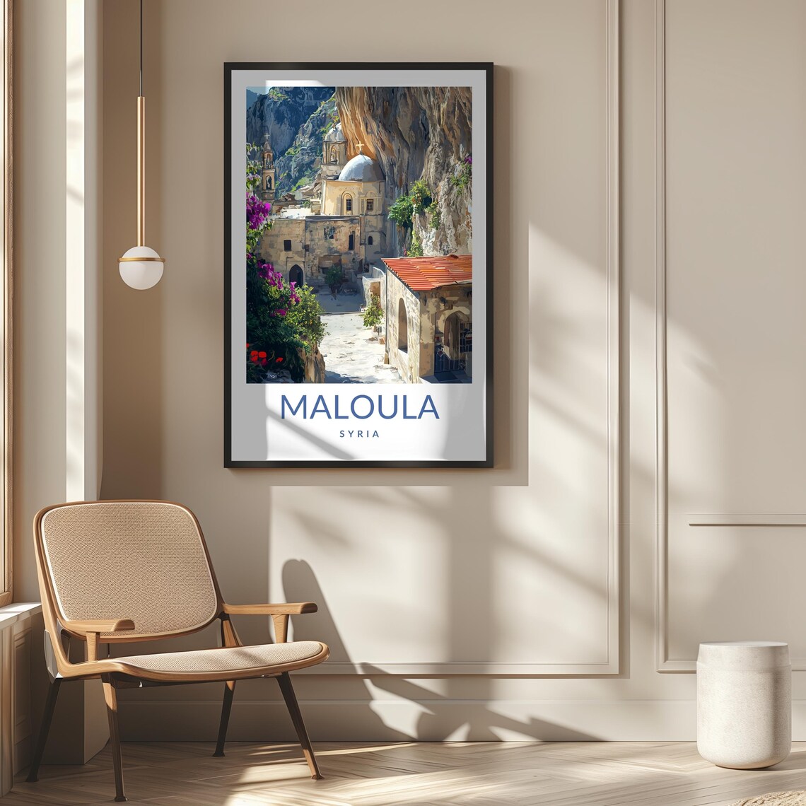 Maloula Syria Ancient Monastery Cliff Mountain Village Travel Poster - Image 2