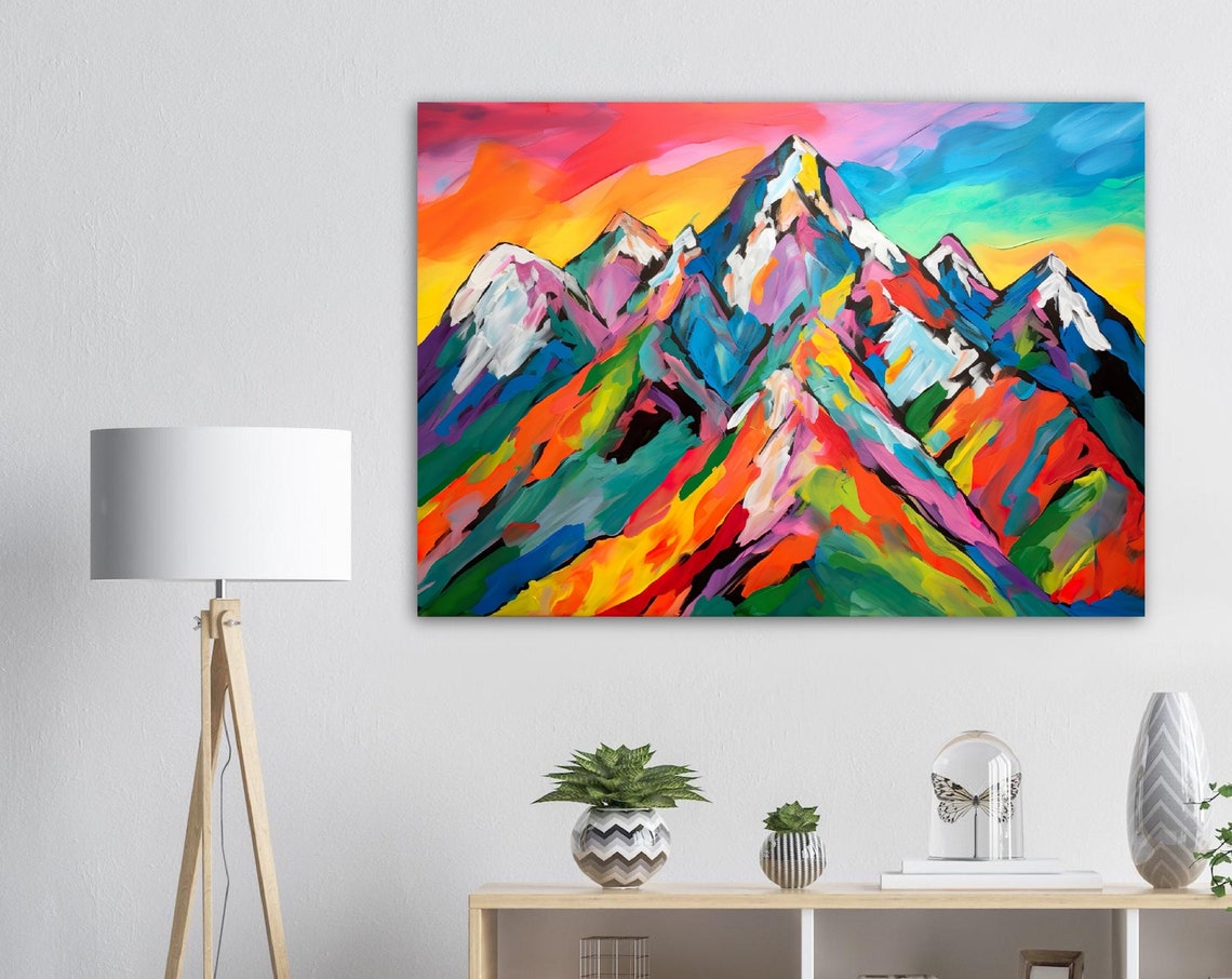 Colorful Mountain Pop Art - Image 7