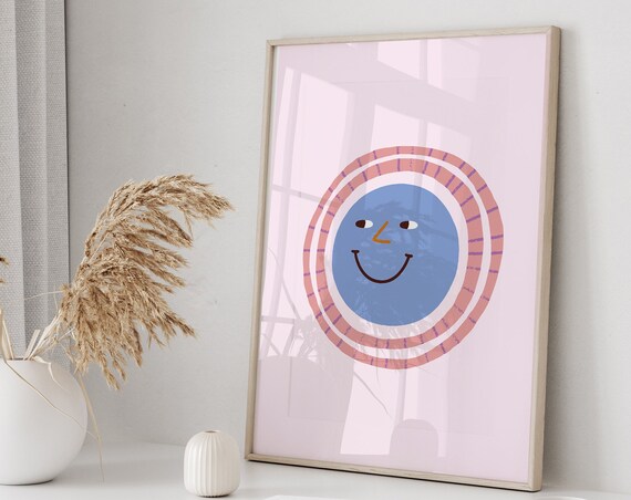 Boho Sun Wall Art Boho Sun Poster Scandinavian Sun Abstract Art Abstract Minimalist Drawing