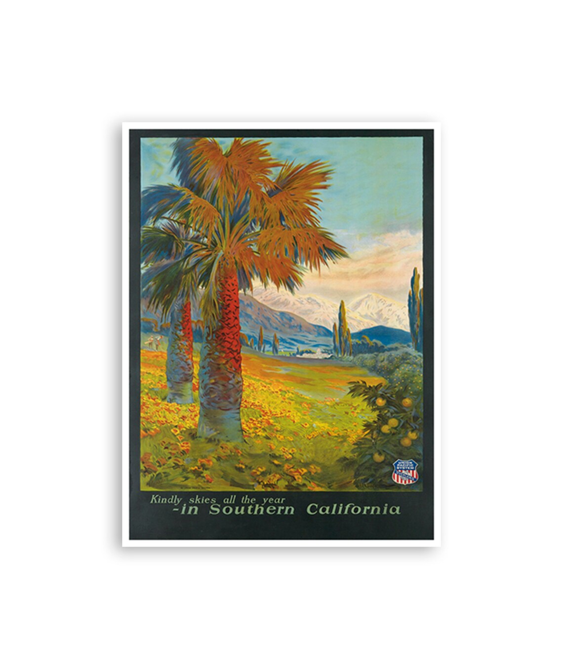 Southern California Retro Travel Poster Art Print