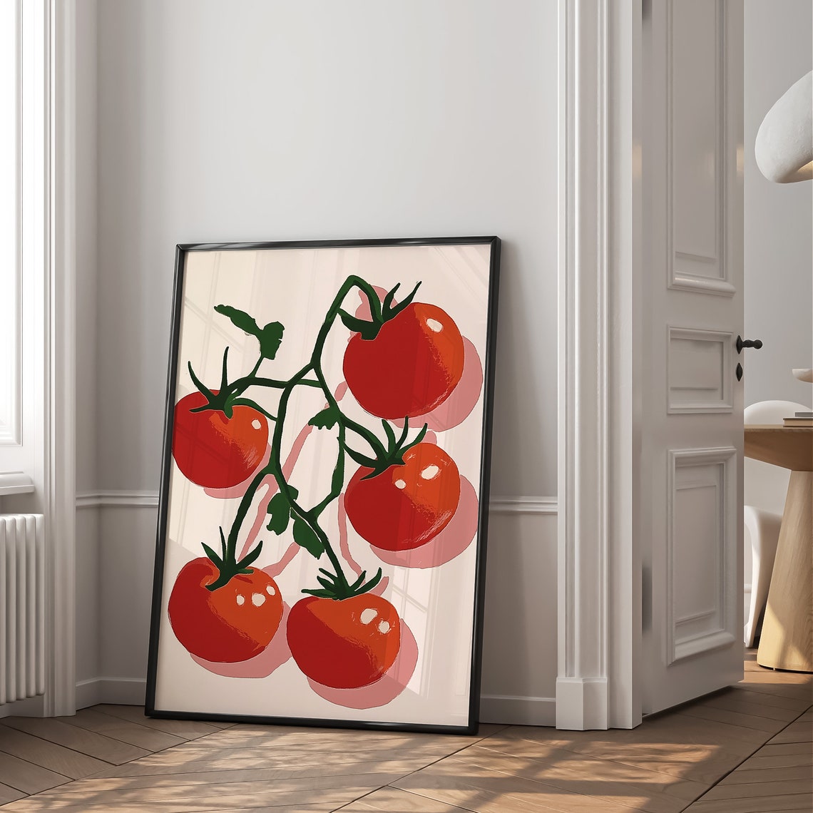 Red Tomatoes Branch Bold Kitchen Illustration Modern Art Poster - Image 2