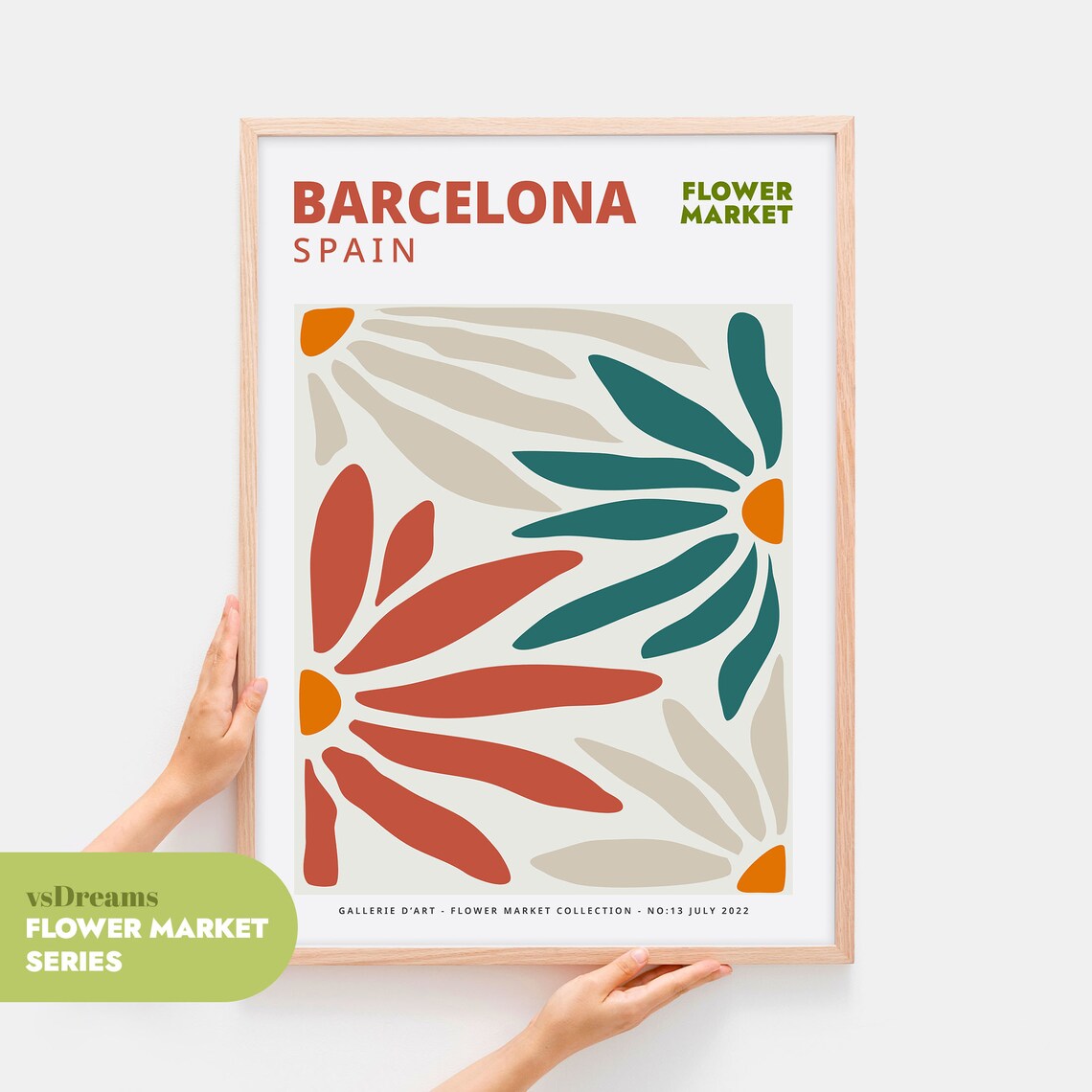 Flower Market Botanical Art Print, Barcelona Modern