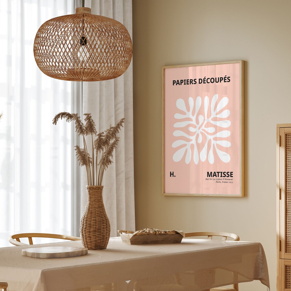 Henri Matisse Papiers Decoupes White Leaf Pink Minimal Art Poster - Image 4