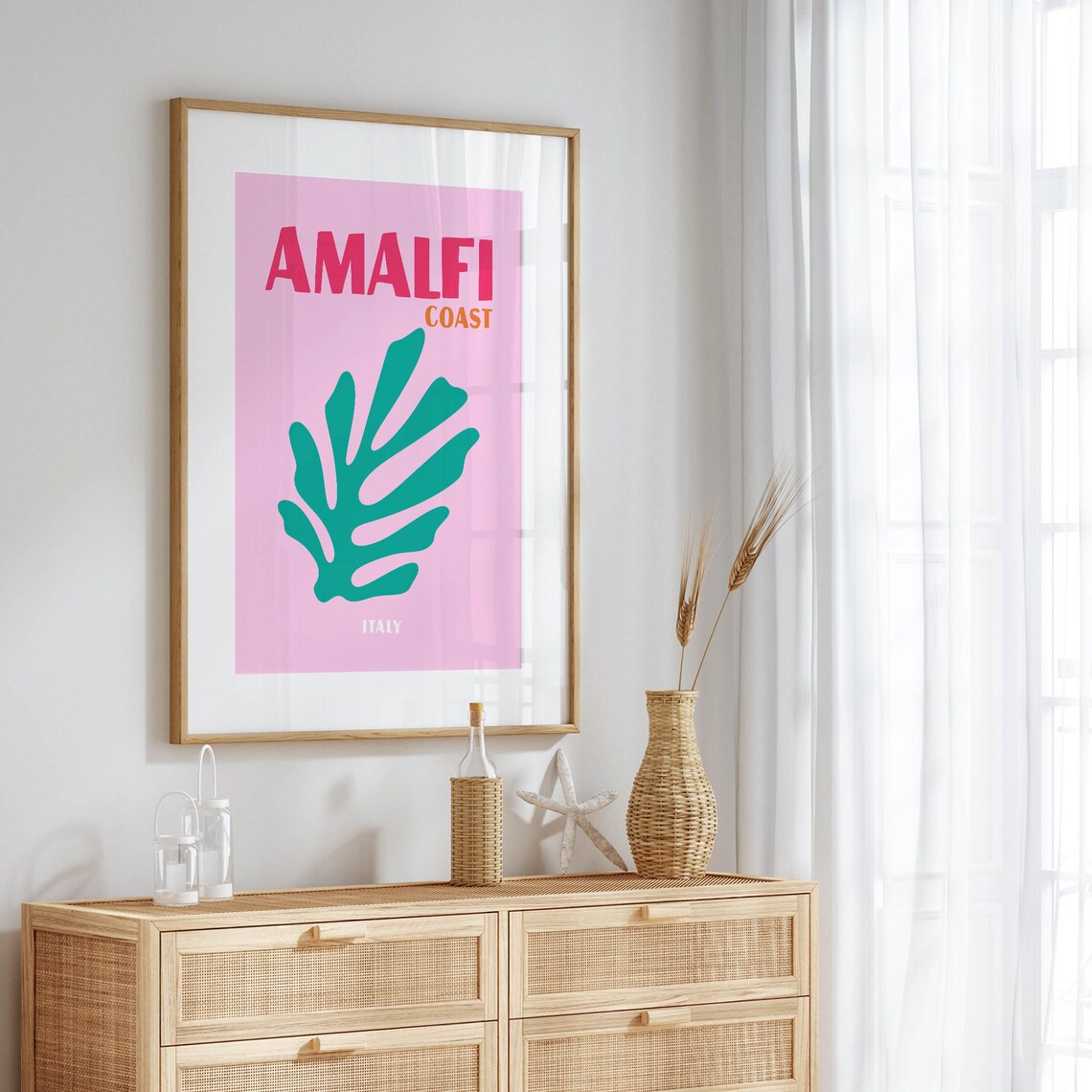 Amalfi Italy Retro Travel Poster, Maximalist Style - Image 5