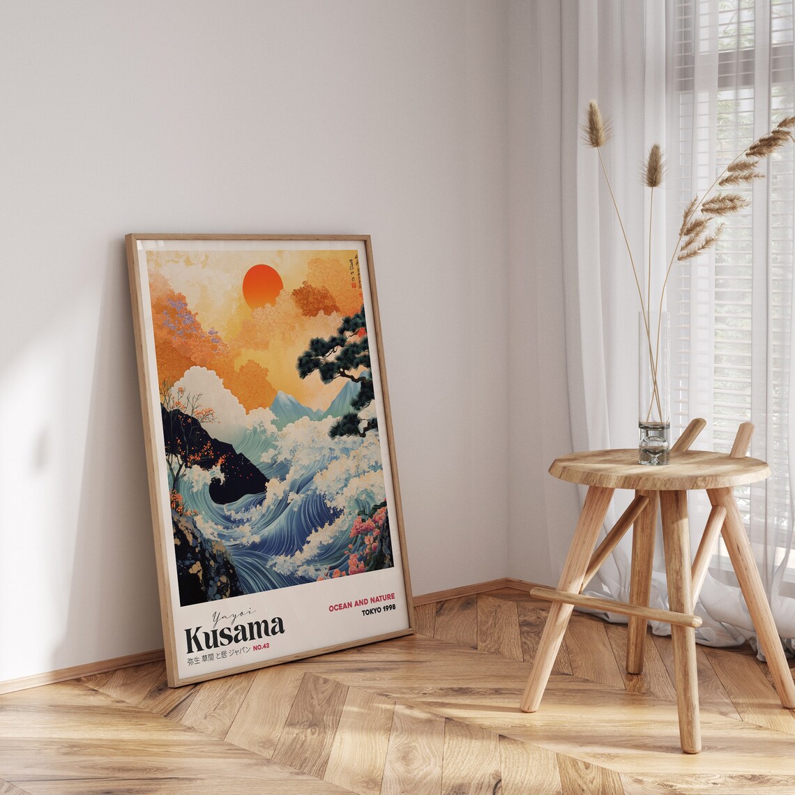 Yayoi Kusama Ocean and Nature Tokyo 1998 Wave Exhibition Poster - Image 2