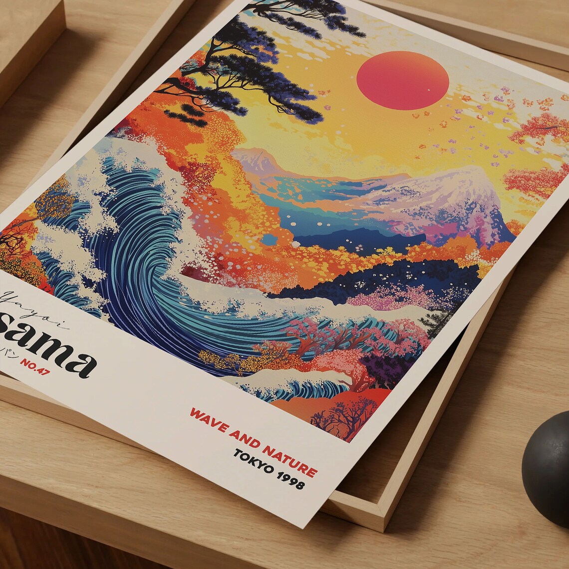 Yayoi Kusama-Inspired Japanese Landscape Art Print - Image 4