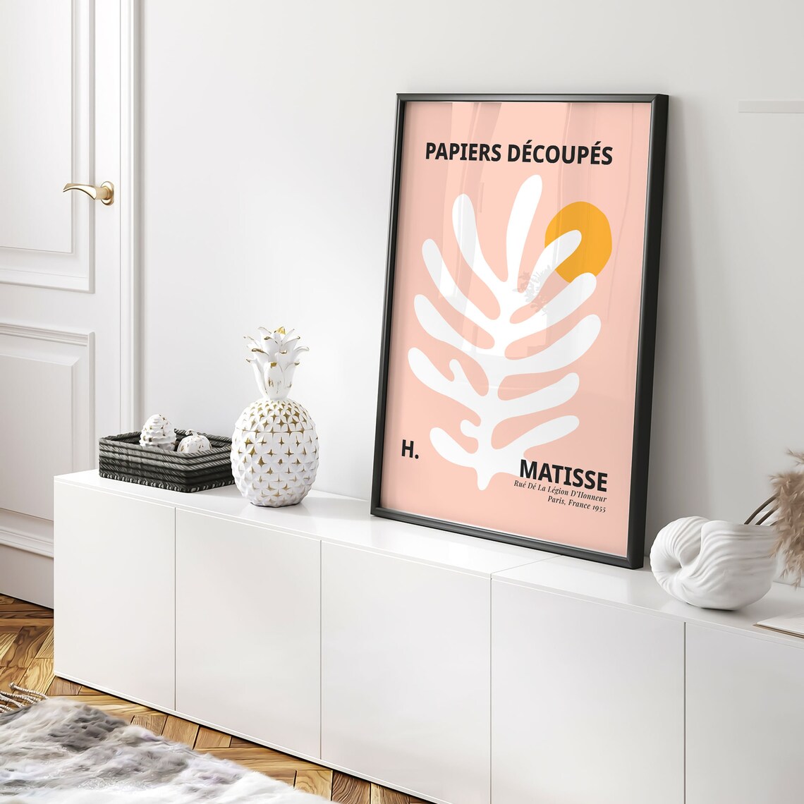 Pink Matisse Prints Modern Poster Abstract Print Living Room Poster Pastel Leaf Print Minimalist Print - Image 4
