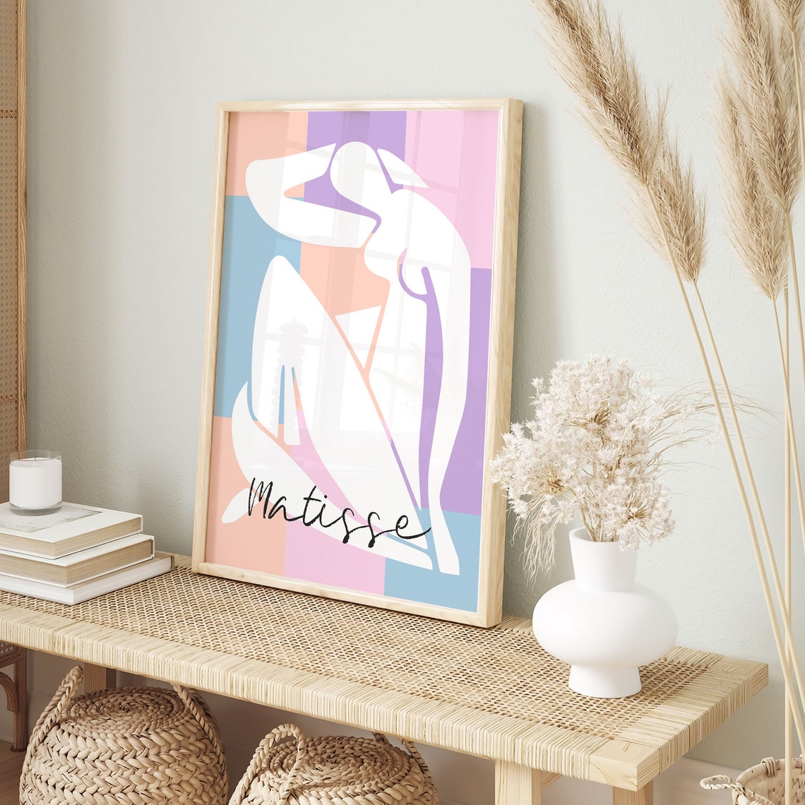 Henri Matisse Pastel Patchwork Seated Figure Colorful Art Poster - Image 5