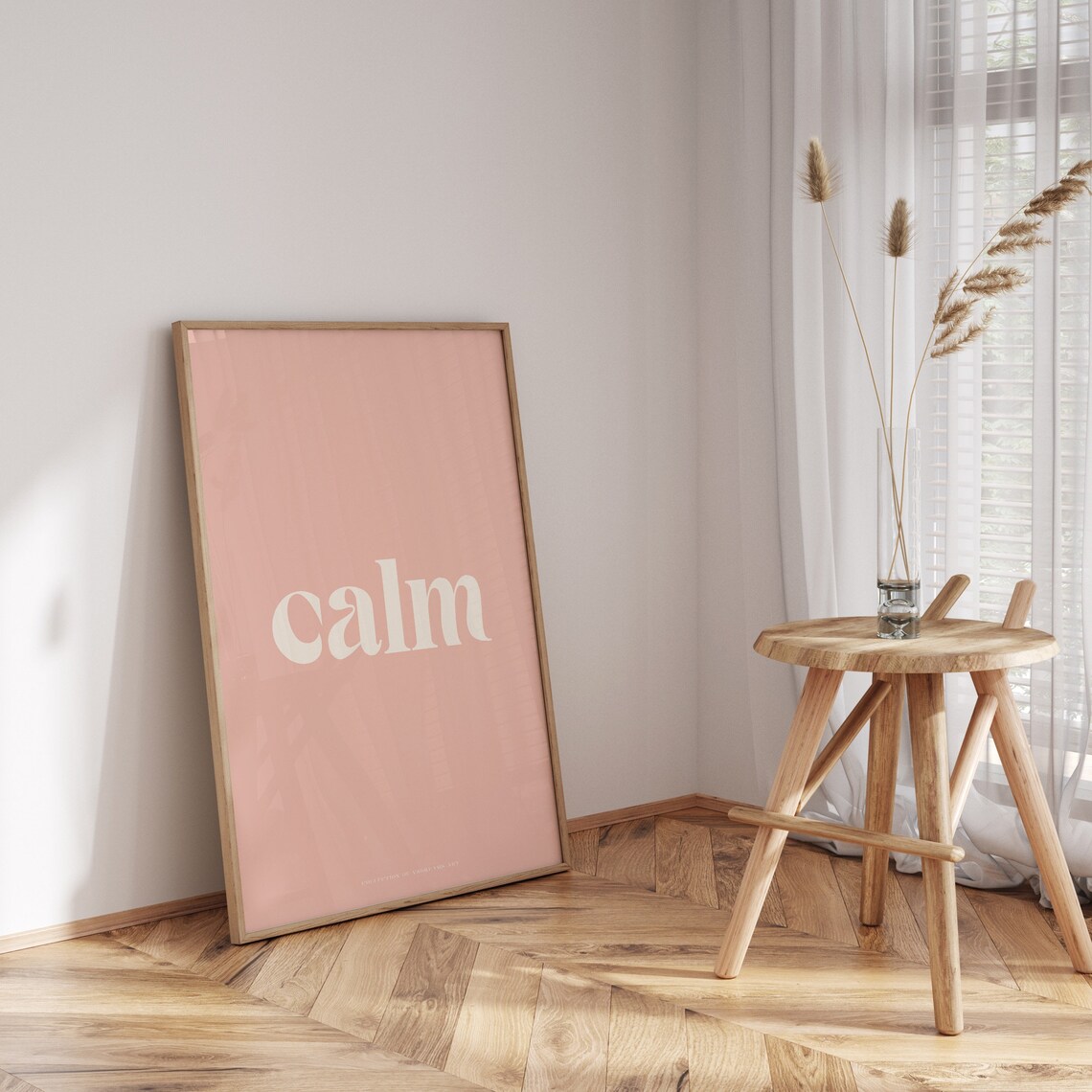 Calm Pink Minimalist Single Word Serene Typography Wellness Poster - Image 3